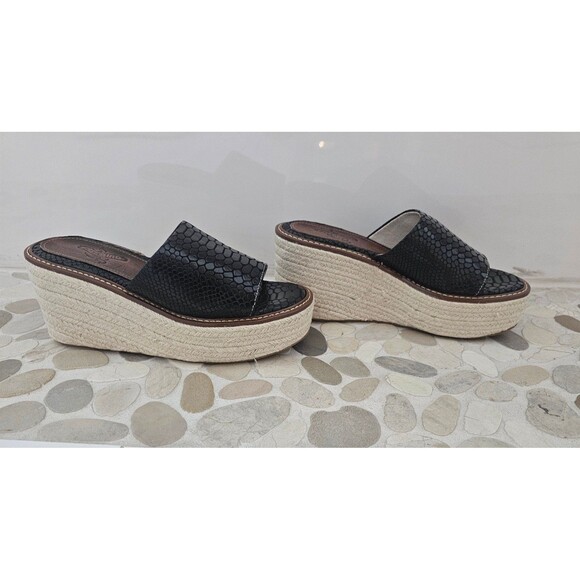 Freebird MIAMI Wedge Leather Sandal Black Snake Boho 7-7.5 NIB - Picture 3 of 10